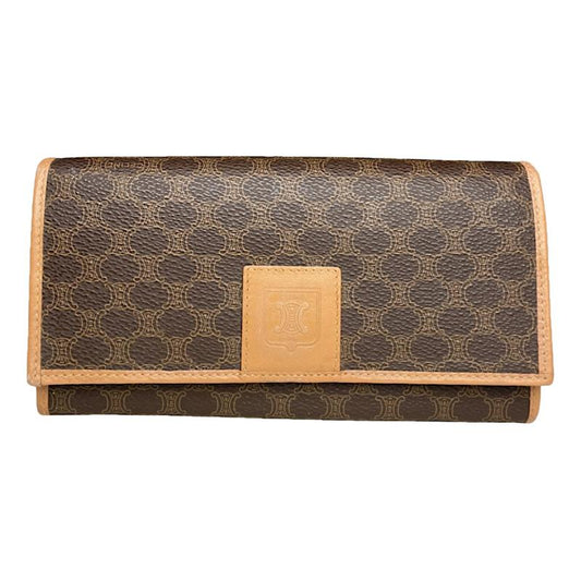 Celine Triomphe Brown Leather Wallet image 1