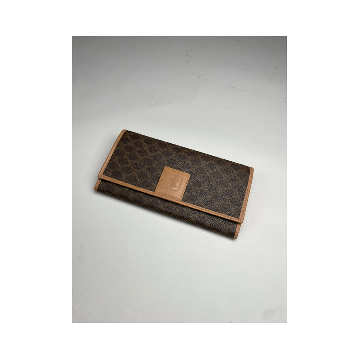 Celine Triomphe Brown Leather Wallet image 2