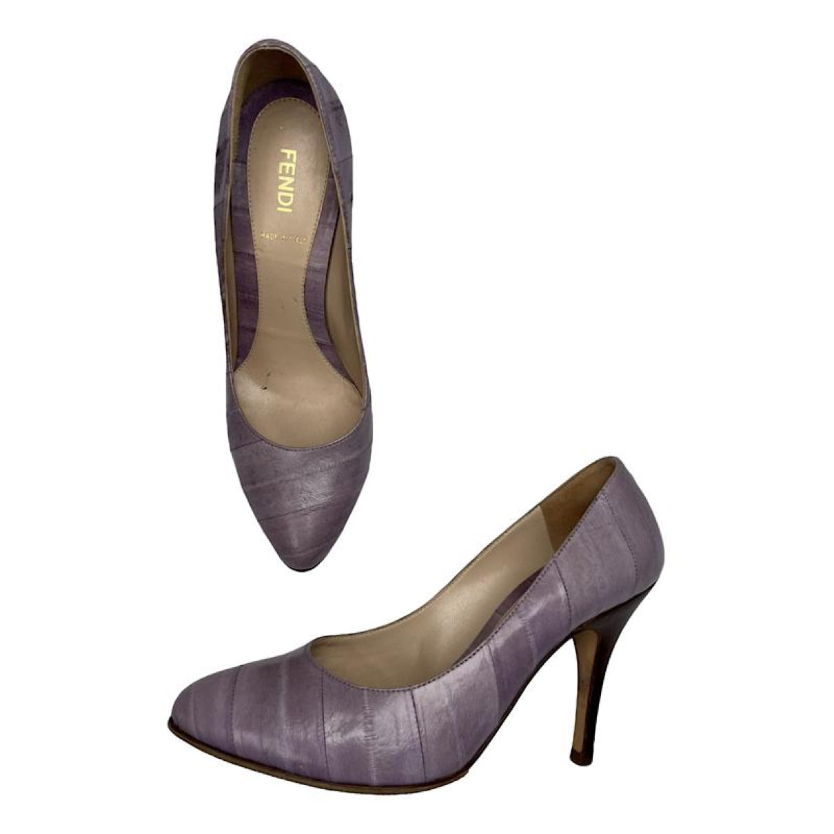 Fendi FFreedom Purple Leather Heel image 1