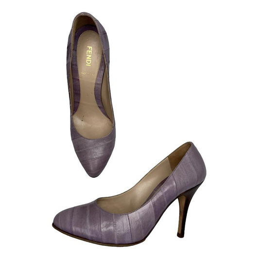 Fendi FFreedom Purple Leather Heel image 1