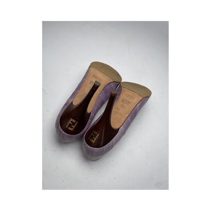 Fendi FFreedom Purple Leather Heel image 5