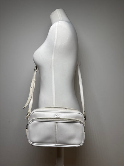 Vintage Courreges Paris Leather Crossbody Bag White