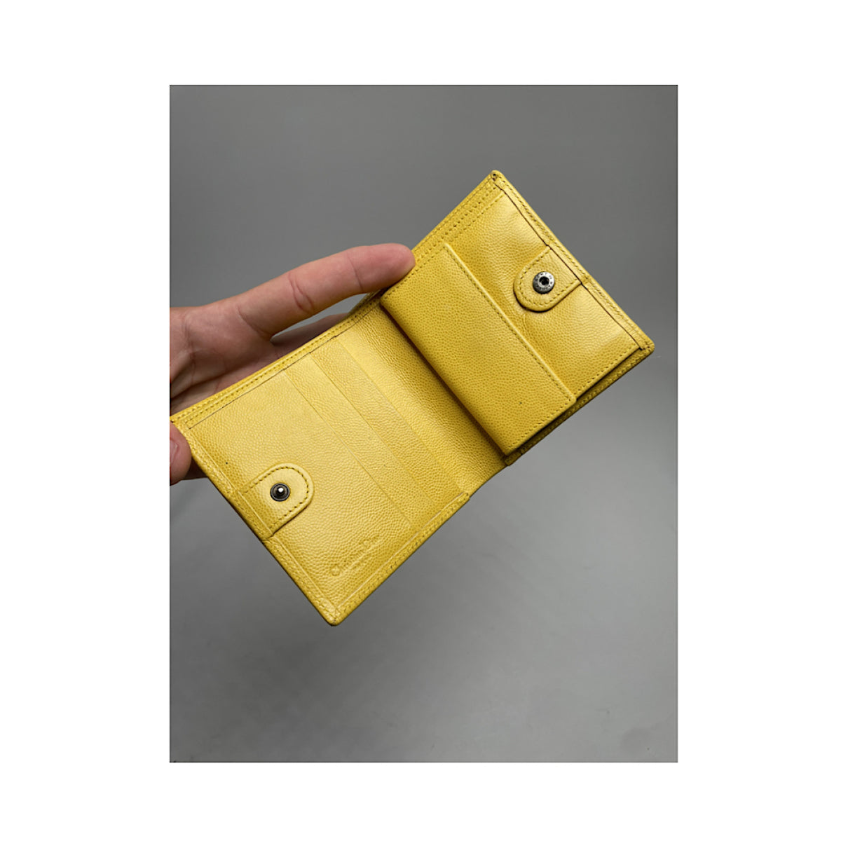 Dior Yellow Leather Wallet image 5