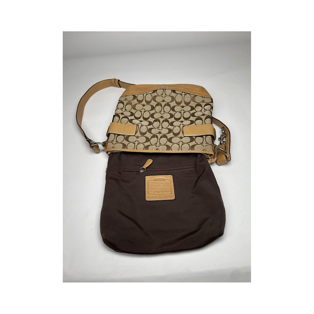 Coach Signature Sufflette Brown Leather Handbag image 3