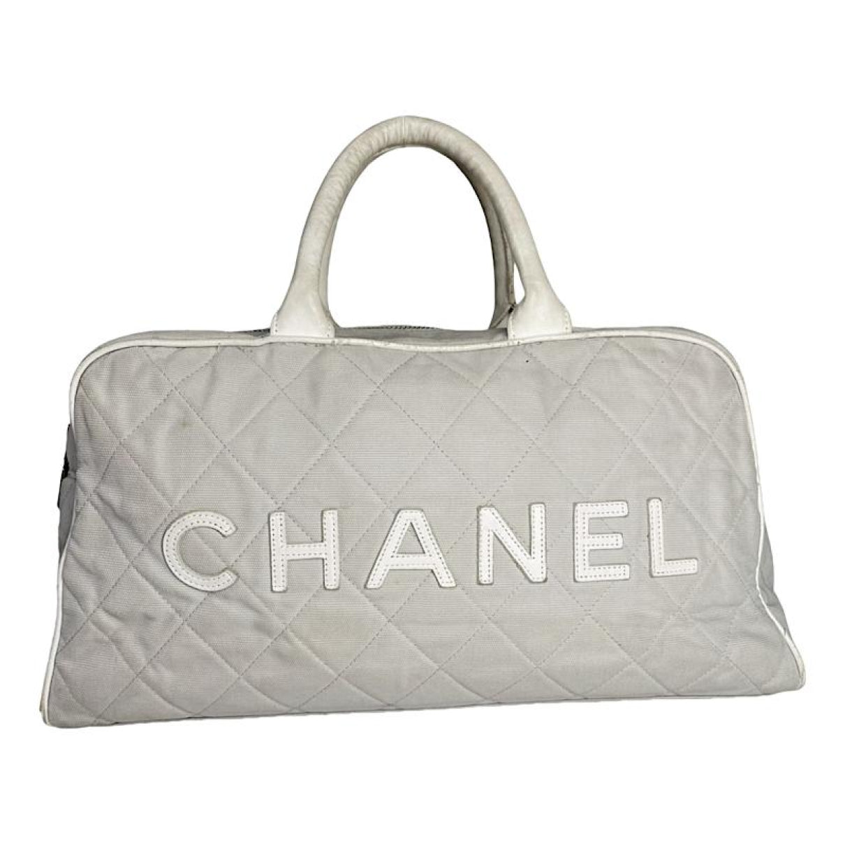 Chanel Mademoiselle Silver Cotton Handbag image 1