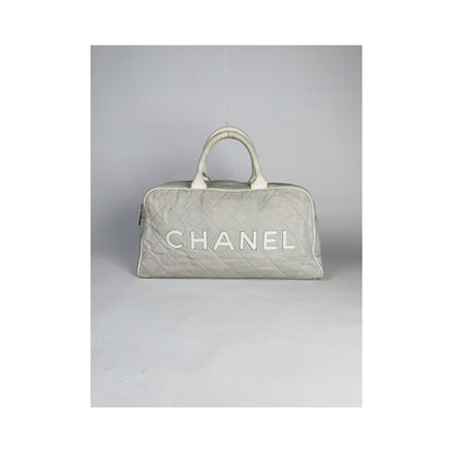 Chanel Mademoiselle Silver Cotton Handbag image 2