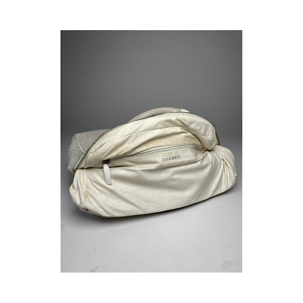 Chanel Mademoiselle Silver Cotton Handbag image 3