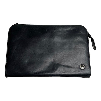 Valentino Garavani Glam Lock Black Patent Leather Clutch Bag image 1