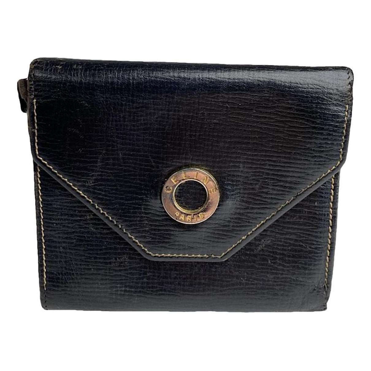 Celine Triomphe Black Leather Wallet image 1