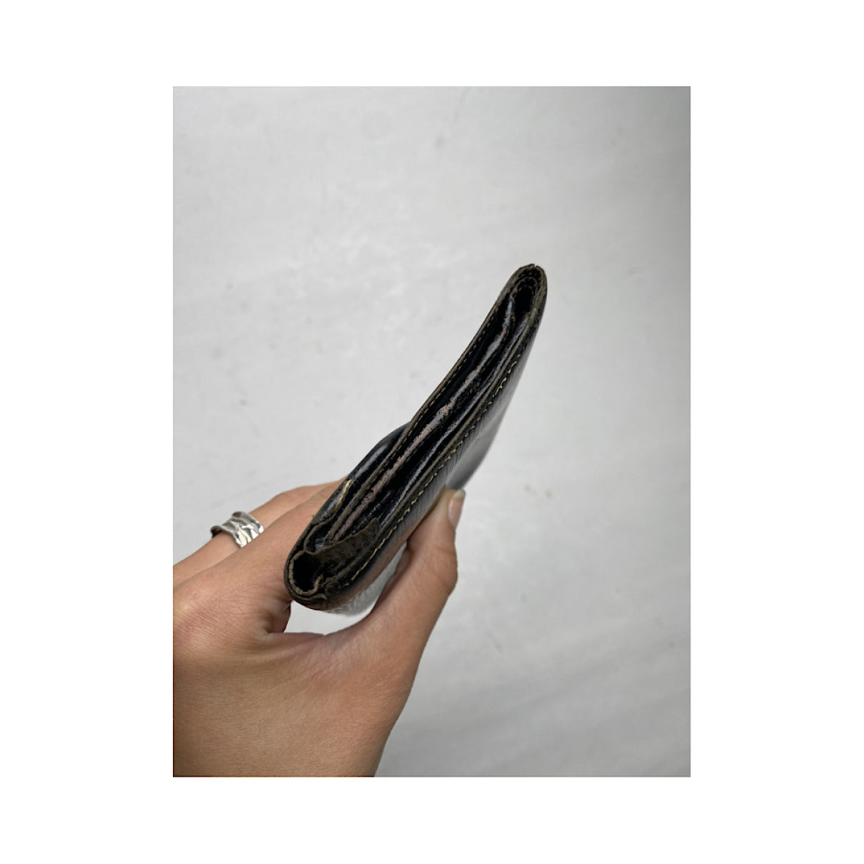 Celine Triomphe Black Leather Wallet image 3