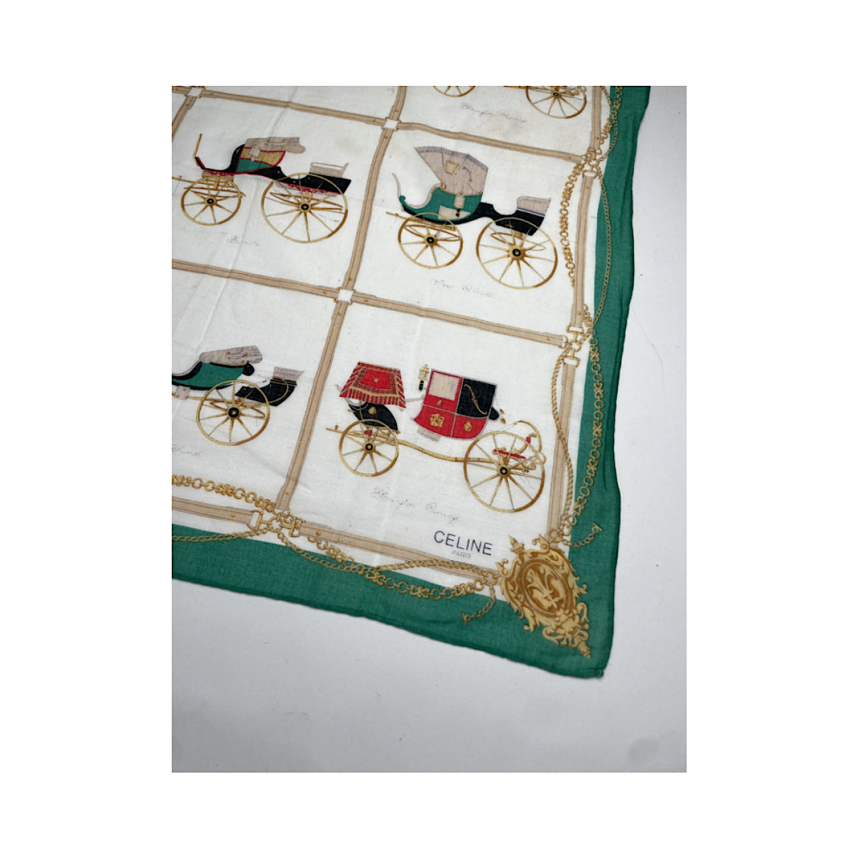 Celine Green Silk Silk Handkerchief image 2