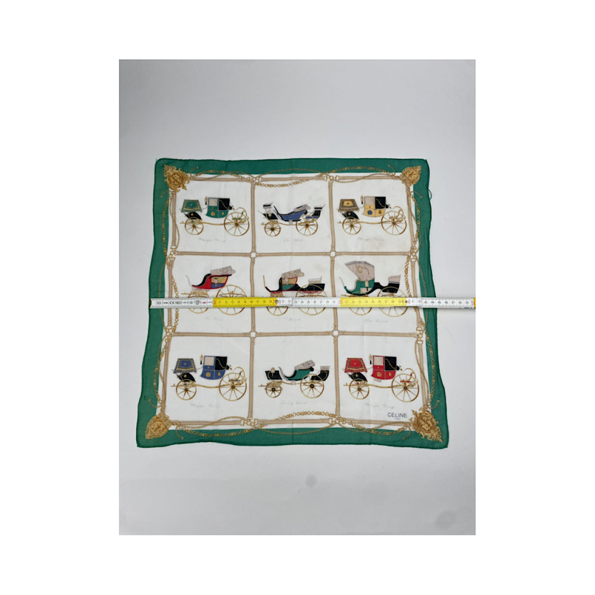 Celine Green Silk Silk Handkerchief image 5