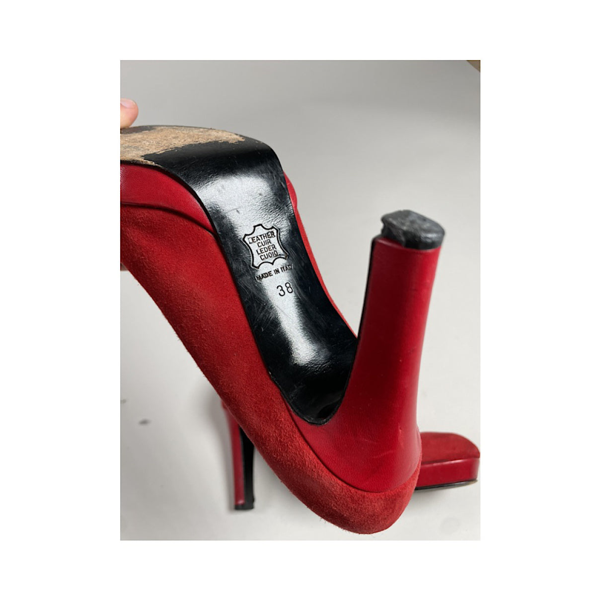 Fendi Red Suede Heel image 2
