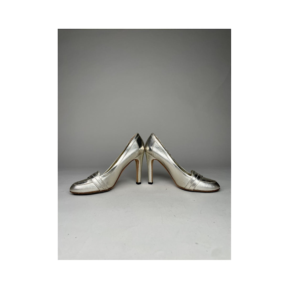Gucci Marmont Silver Leather Heel image 4