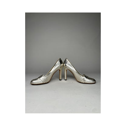 Gucci Marmont Silver Leather Heel image 4