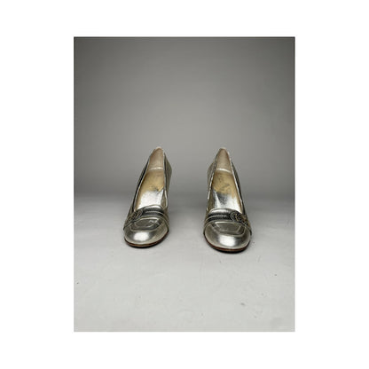 Gucci Marmont Silver Leather Heel image 5
