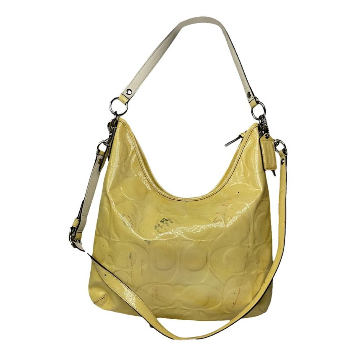 Coach Hamilton Hobo Yellow Patent Leather Handbag image 1