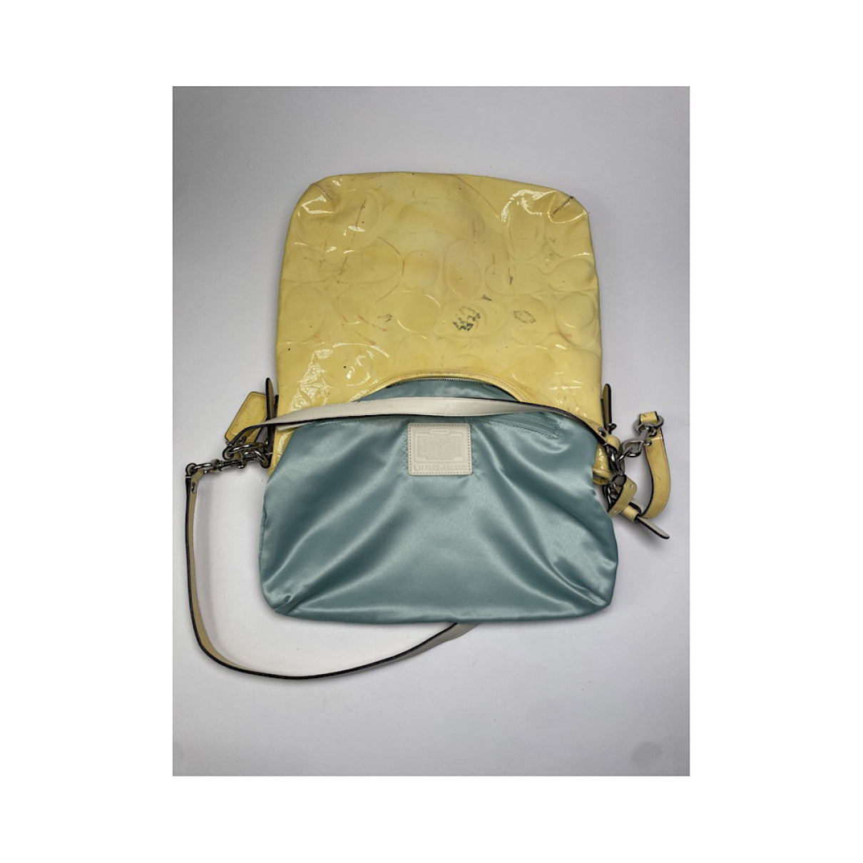 Coach Hamilton Hobo Yellow Patent Leather Handbag image 2