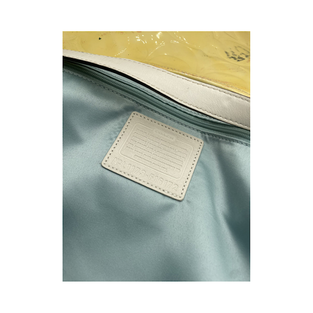 Coach Hamilton Hobo Yellow Patent Leather Handbag image 3