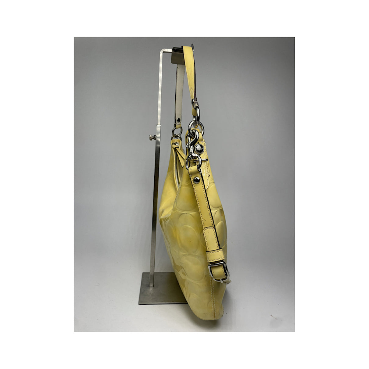 Coach Hamilton Hobo Yellow Patent Leather Handbag image 4