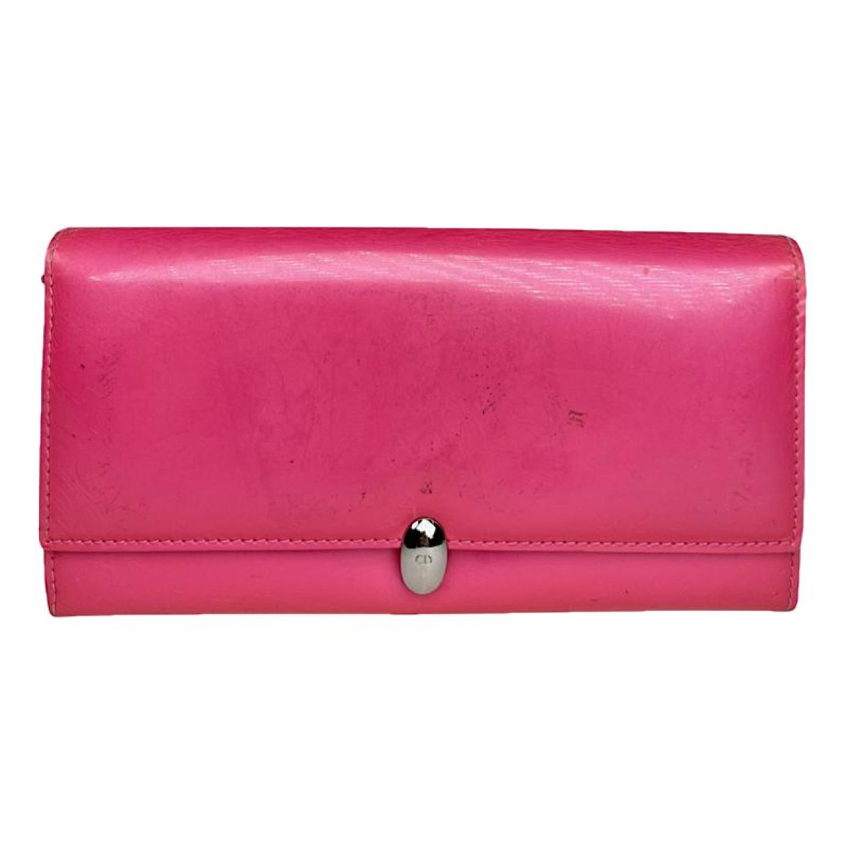 Dior Lady Dior Pink Patent Leather Wallet image 1