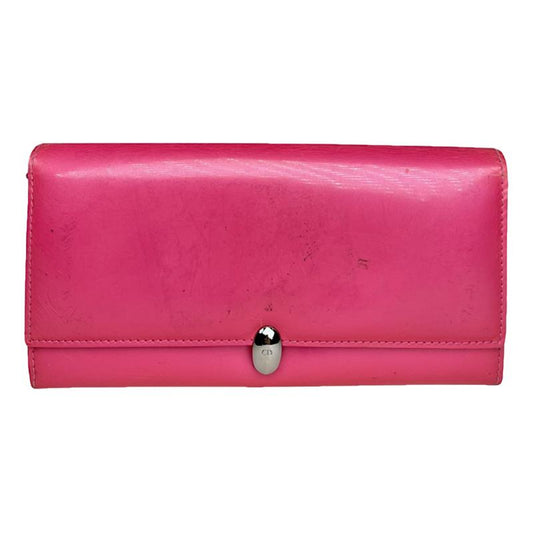Dior Lady Dior Pink Patent Leather Wallet image 1