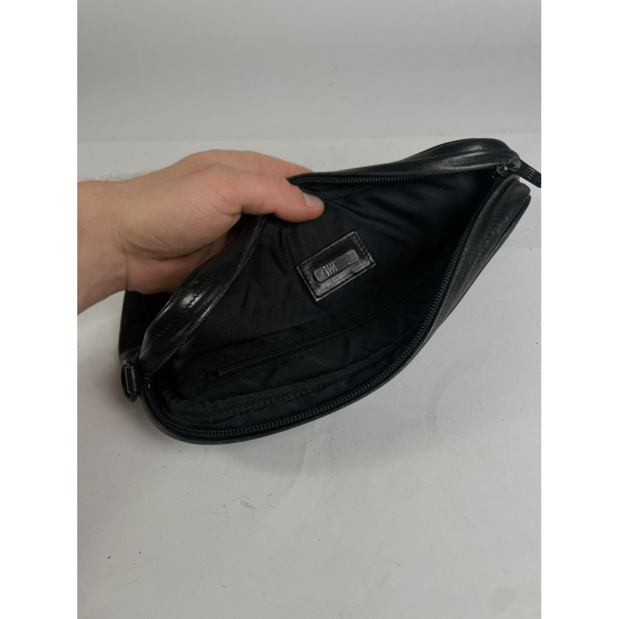 Issey Miyake Black Leather Clutch Bag image 2