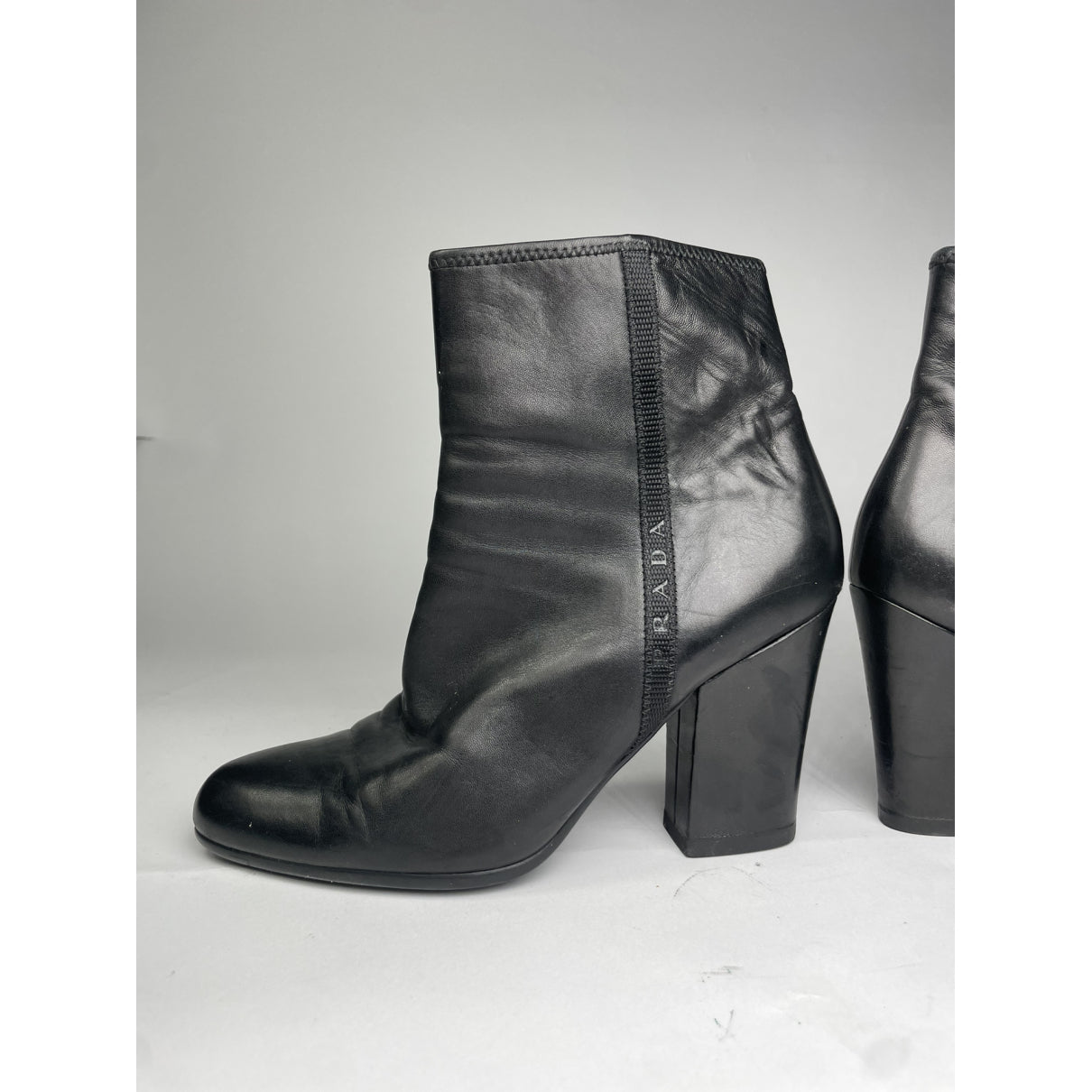 Prada Monolith  Black Leather Ankle Boots image 2