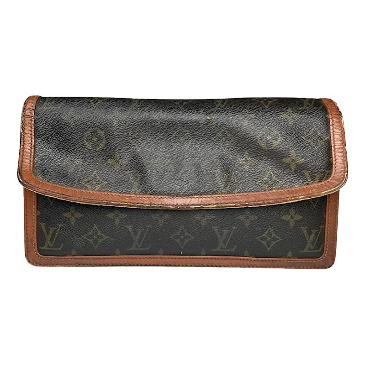 Louis Vuitton Neverfull Brown Leather Clutch Bag image 1