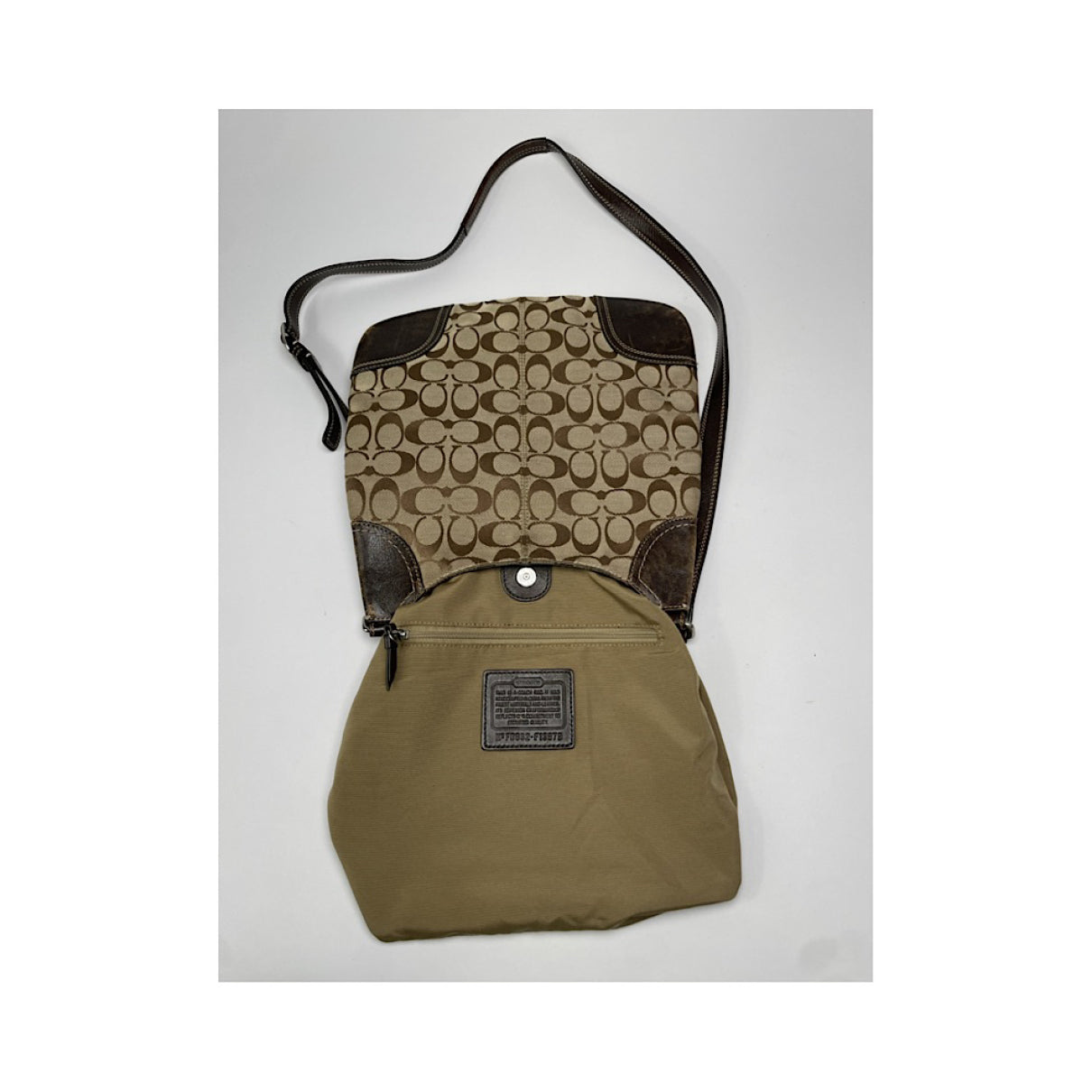 Coach Signature Sufflette Beige Leather Handbag image 2