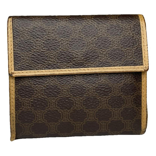 Celine Triomphe Brown Leather Wallet image 1