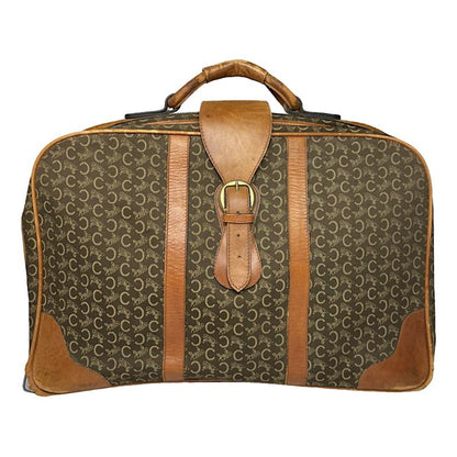 Celine Triomphe Vintage Brown Leather Travel Bag image 1