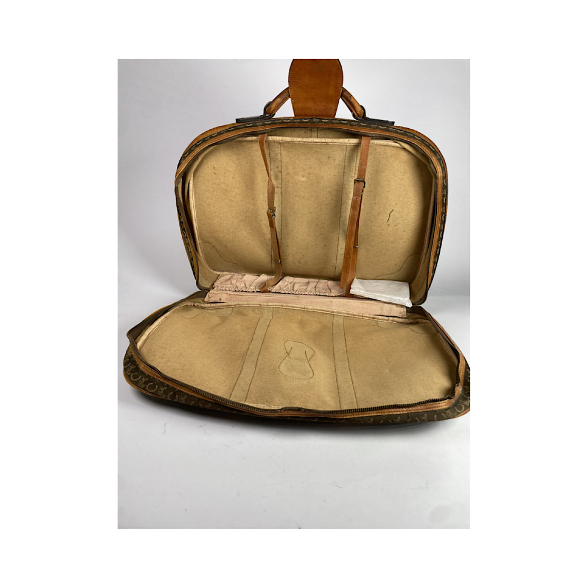 Celine Triomphe Vintage Brown Leather Travel Bag image 3