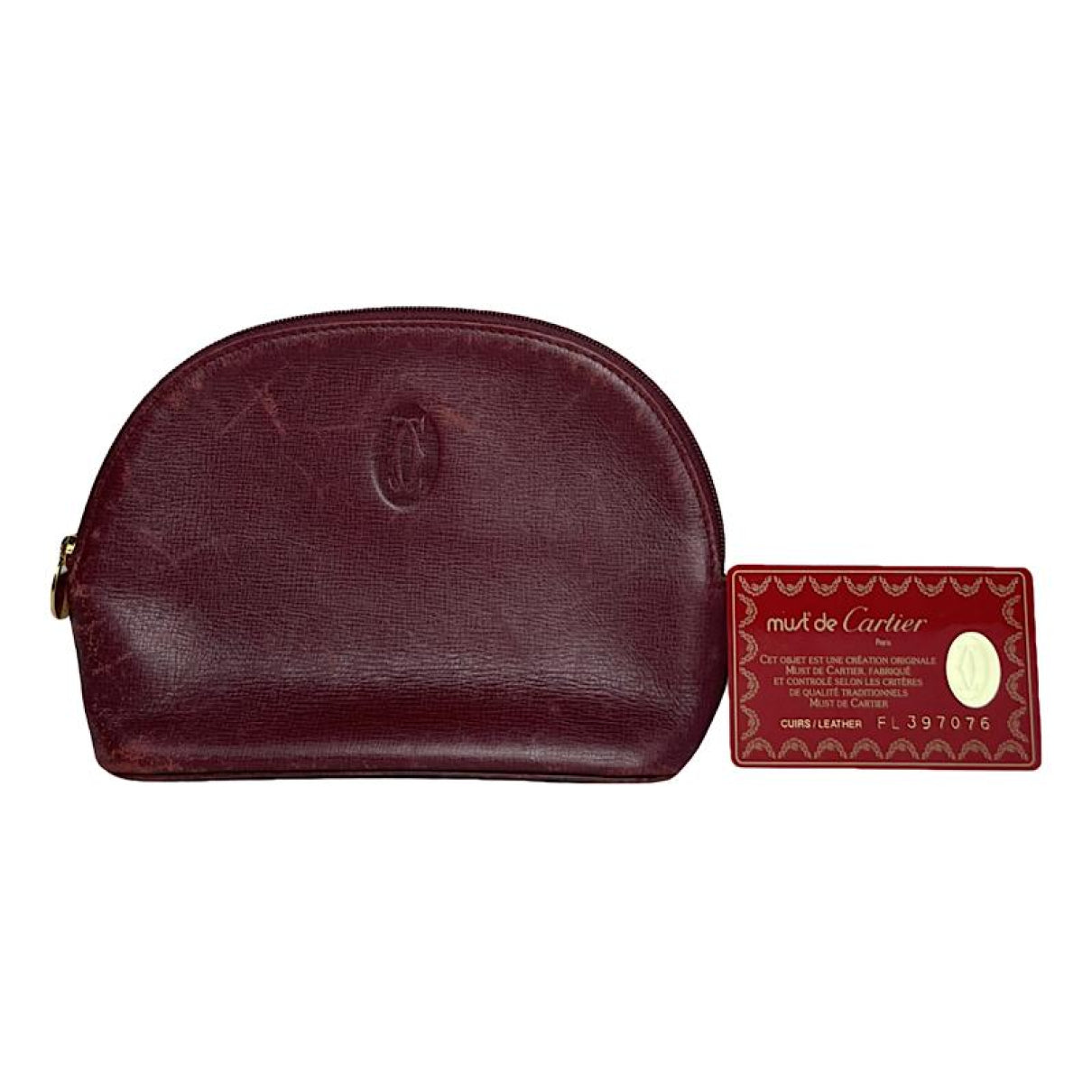 Cartier Marcello Burgundy Leather Clutch Bag image 1