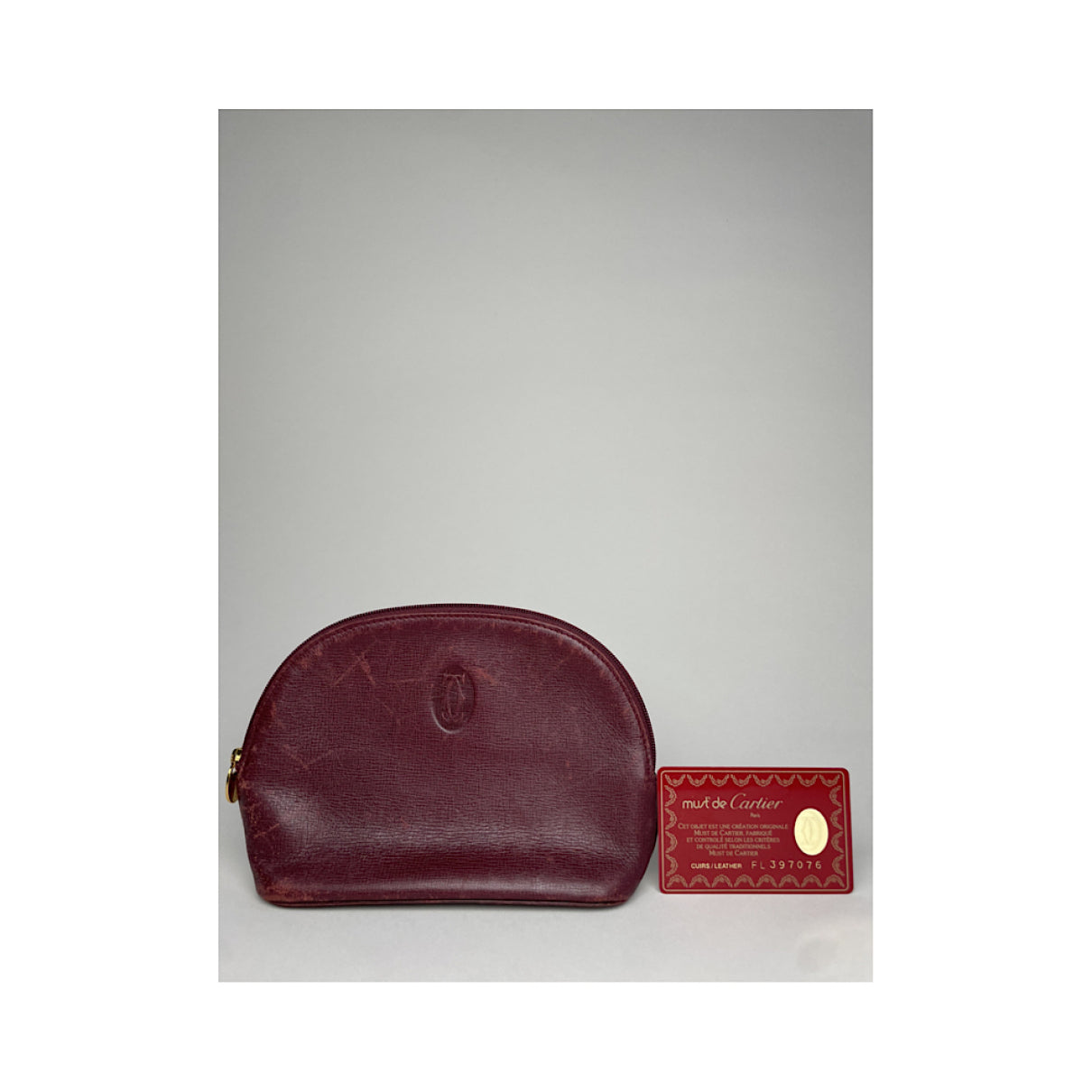 Cartier Marcello Burgundy Leather Clutch Bag image 2