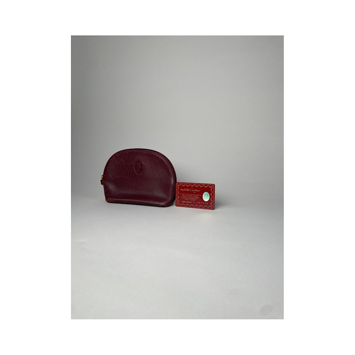 Cartier Marcello Burgundy Leather Clutch Bag image 3