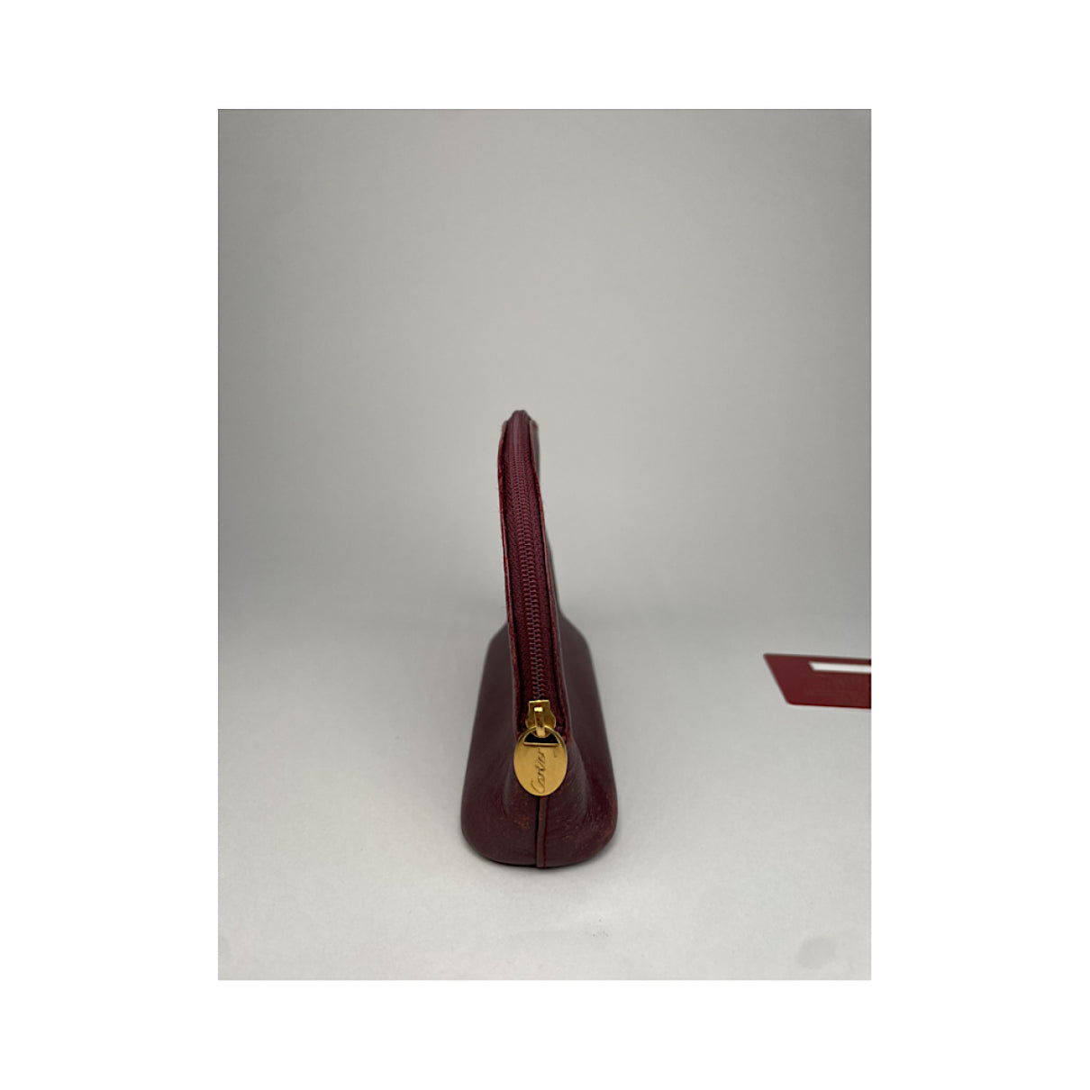 Cartier Marcello Burgundy Leather Clutch Bag image 4