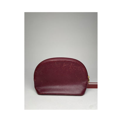 Cartier Marcello Burgundy Leather Clutch Bag image 5