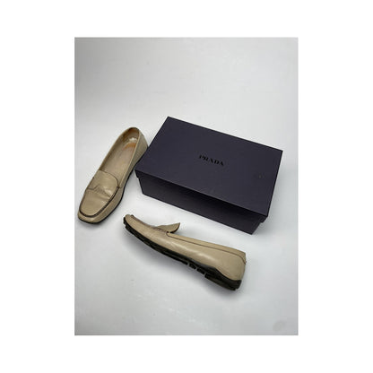 Prada Monolith Beige Leather Flat image 3