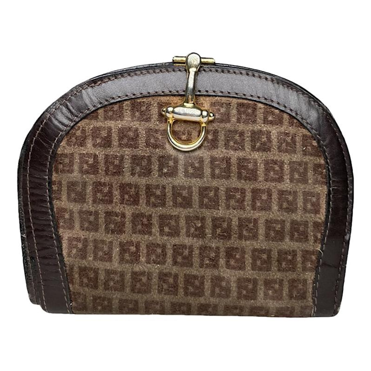 Fendi Baguette Brown Wool Wallet image 1