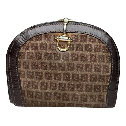 Fendi Baguette Brown Wool Wallet image 1