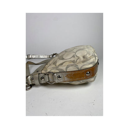 Coach Signature Sufflette Silver Leather Handbag image 4