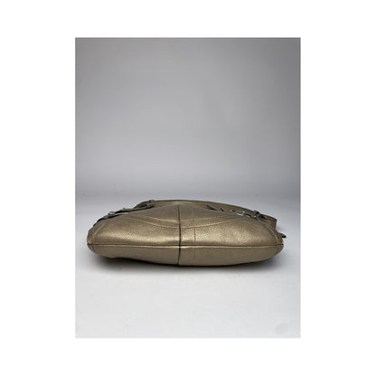 Coach Signature Sufflette Silver Leather Handbag image 2