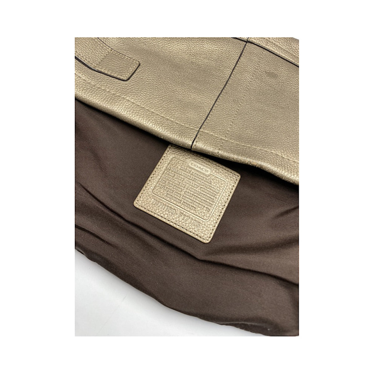 Coach Signature Sufflette Silver Leather Handbag image 4