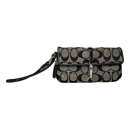 Coach Signature Sufflette Black Cotton Clutch Bag image 1