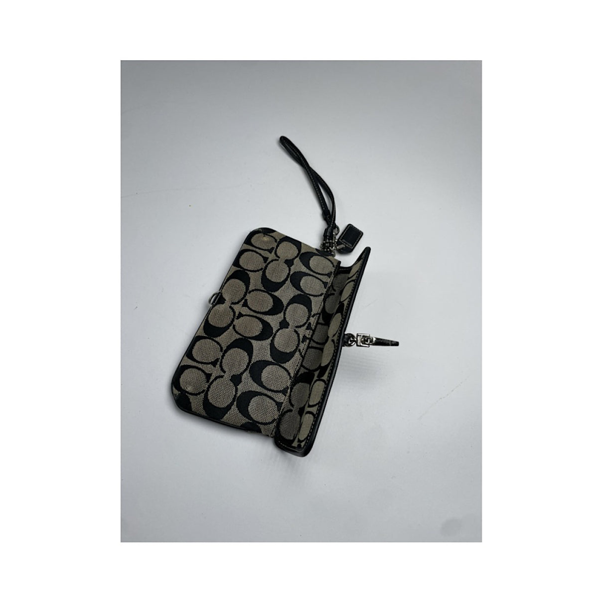 Coach Signature Sufflette Black Cotton Clutch Bag image 4