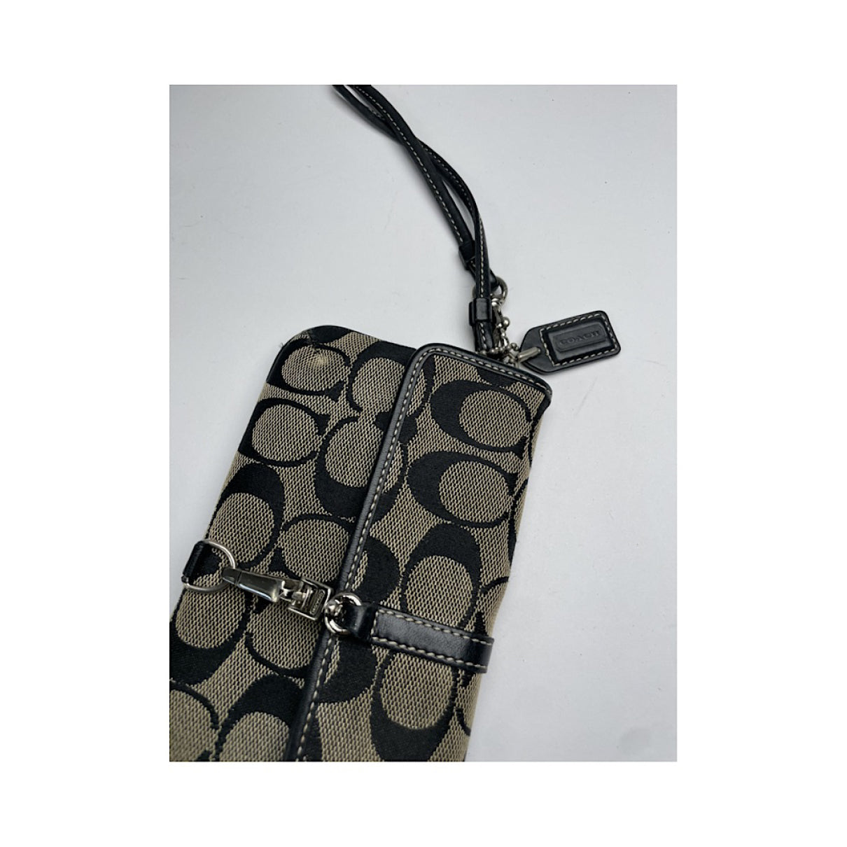 Coach Signature Sufflette Black Cotton Clutch Bag image 5