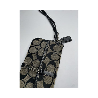 Coach Signature Sufflette Black Cotton Clutch Bag image 5