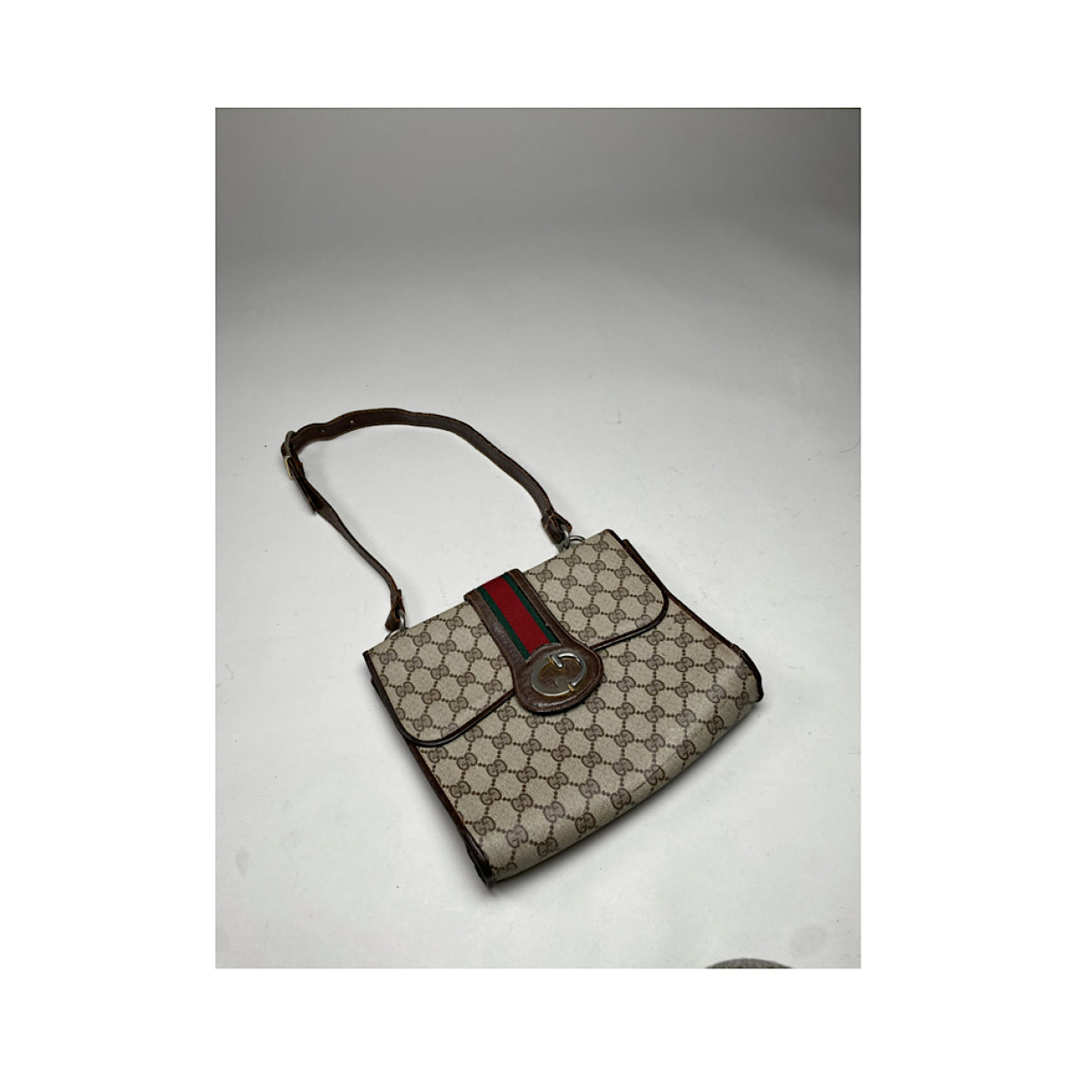 Gucci Ophidia Dome Grey Leather Handbag image 3