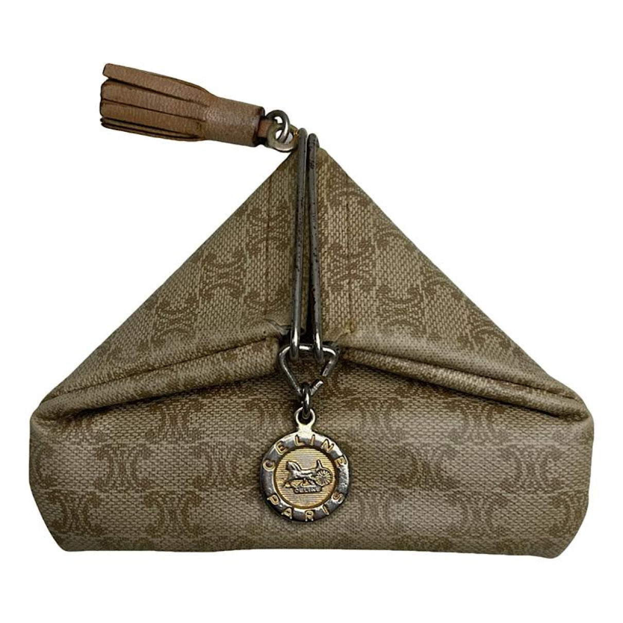 Celine Triomphe Beige Leather Wallet image 1